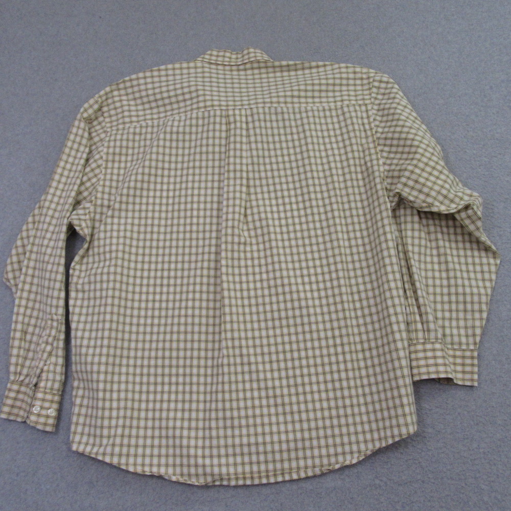 Eddie Bauer Mens Button Down Shirt L Yellow Plaid Long Sleeve 100% Cotton - Picture 3 of 9